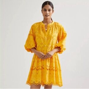 Anthropologie tallulah eyelet mini dress